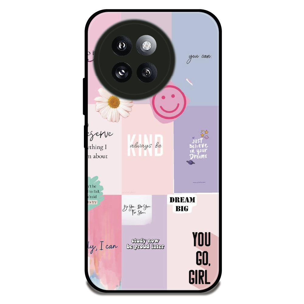 Pastel Motivation Grid - Glossy Metal Silicone Case For Redmi Models