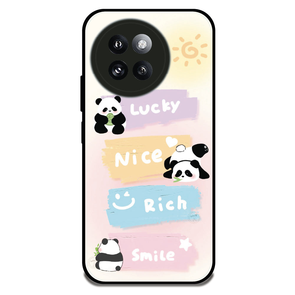 Pastel Panda Quotes - Glossy Metal Silicone Case For Redmi Models