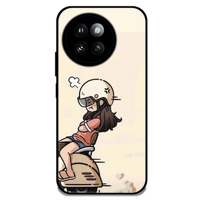 Scooter Ride Girl - Glossy Metal Silicone Case For Redmi Models