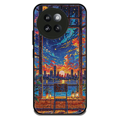Sunset Window Synthwave - Glossy Metal Silicone Case For Redmi Models