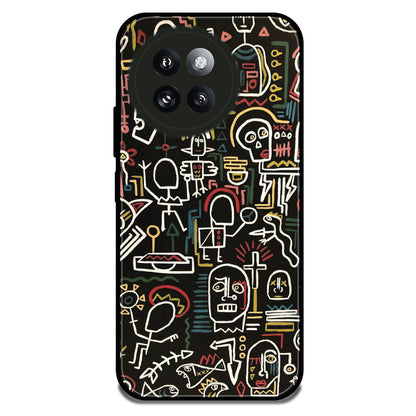 Tribal Line Doodles - Glossy Metal Silicone Case For Redmi Models