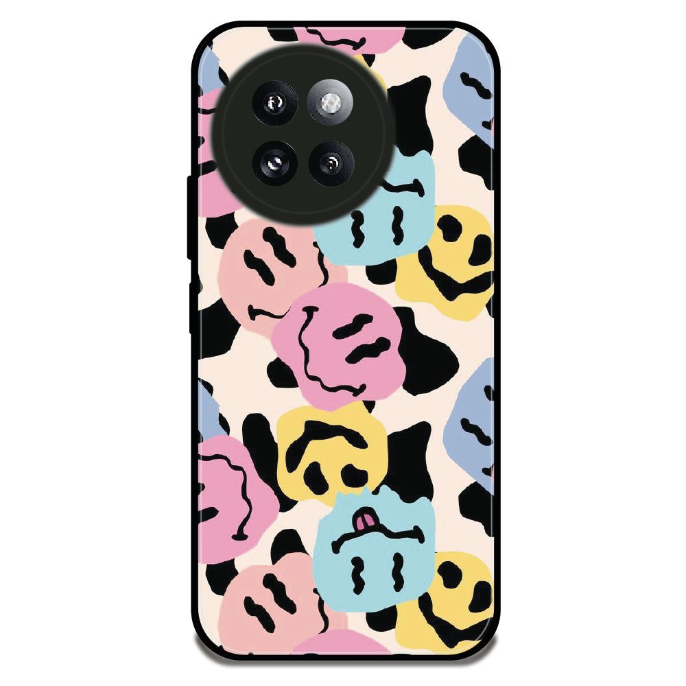 Wiggly Smiley Splash - Glossy Metal Silicone Case For Redmi Models