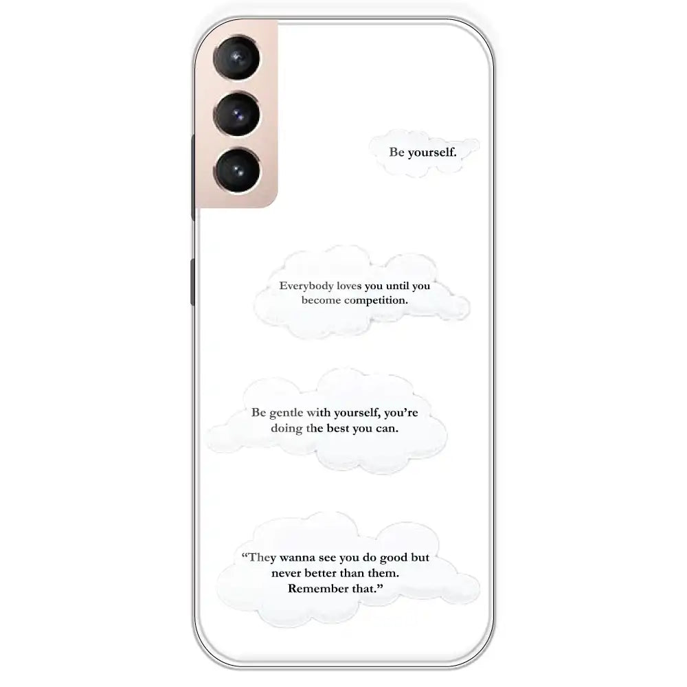 Quotes And Clouds - Clear Printed Silicone Case For Samsung Galaxy S21 Plus
