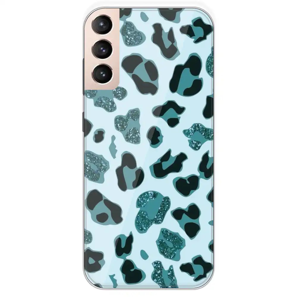Blue Leopard Glitter Print - Printed Silicone Case For Samsung Galaxy 
S21
