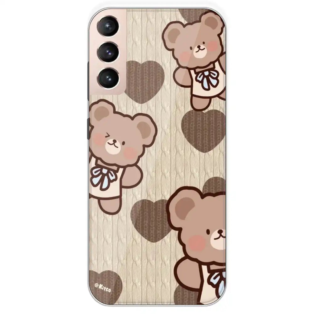 Teddy Heart - Printed Silicone Case For Samsung Galaxy S21