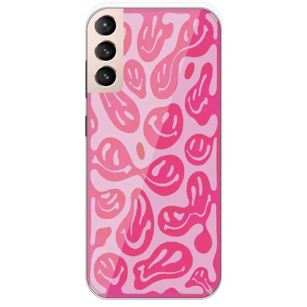 Pink Smilies - Printed Silicone Case For Samsung Galaxy S21