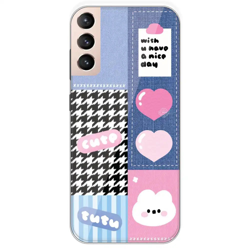 Cute Pink Bear Collage - Printed Silicone Case For Samsung Galaxy S21