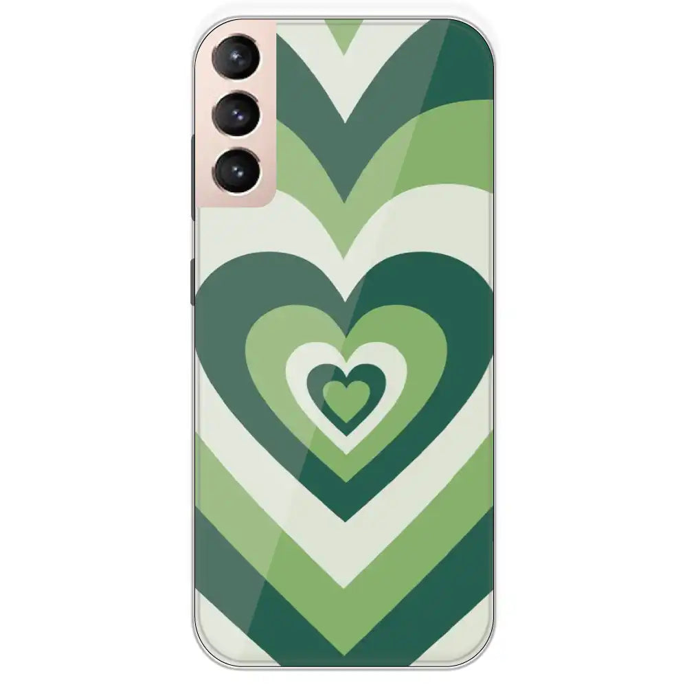 Dark Green Hearts - Printed Silicone Case For Samsung Galaxy S21