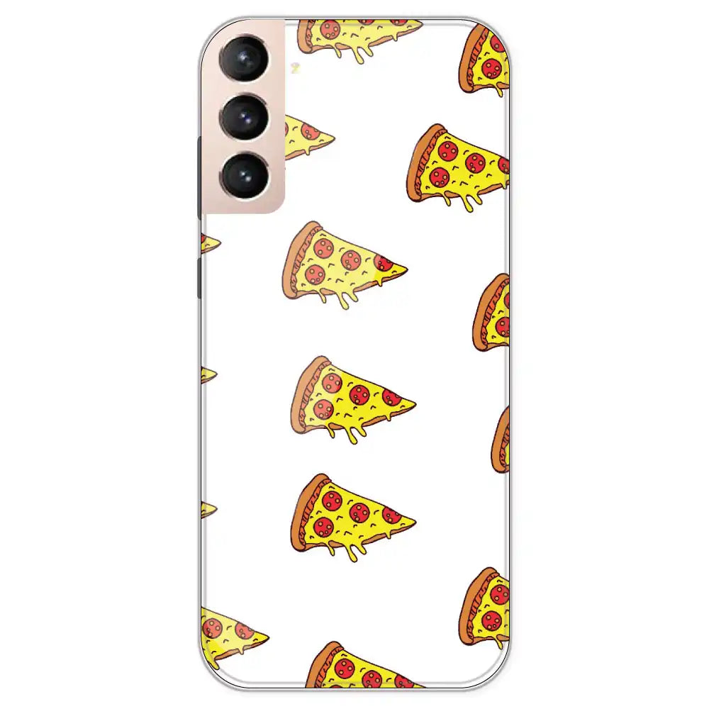 Pizza - Clear Printed Silicone Case For Samsung Galaxy S21