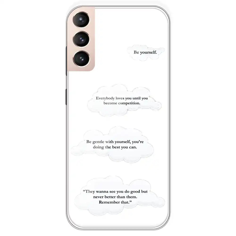 Quotes And Clouds - Clear Printed Silicone Case For Samsung Galaxy S21