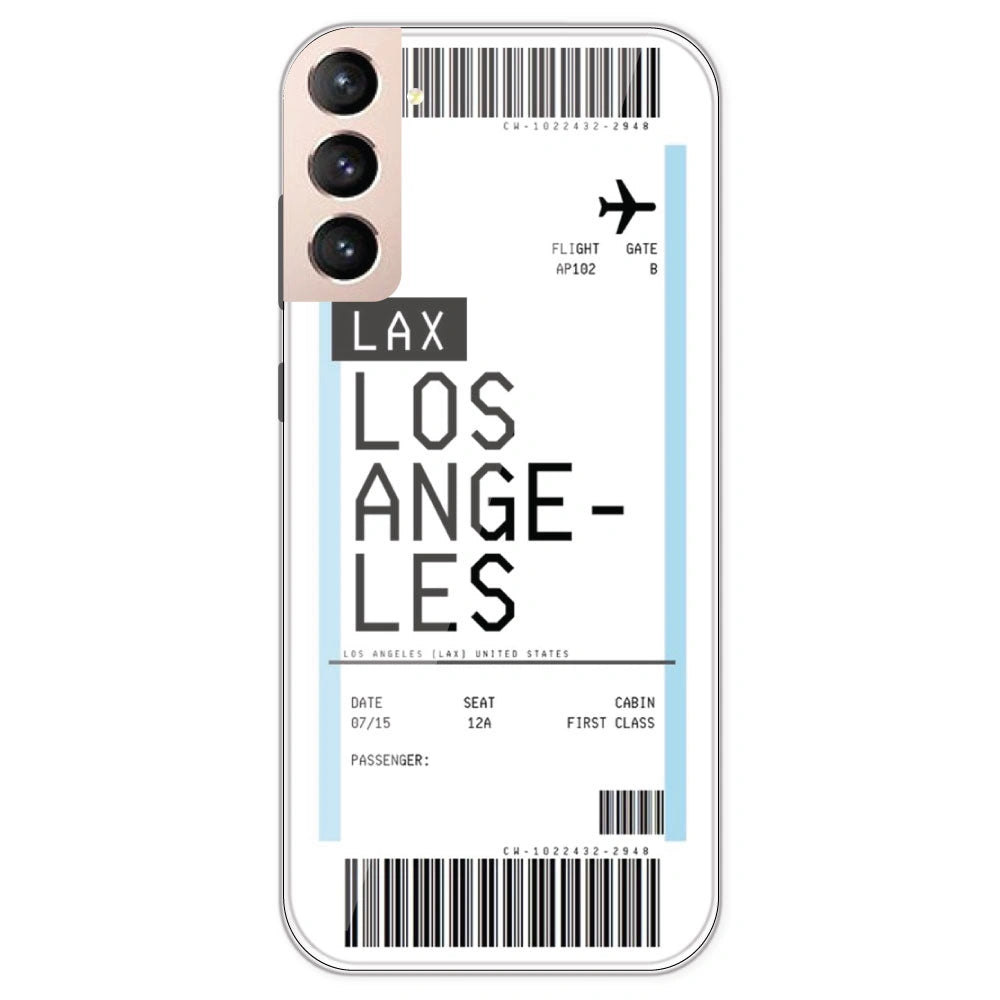 Los Angeles Ticket - Clear Printed Silicone Case For Samsung Galaxy S21