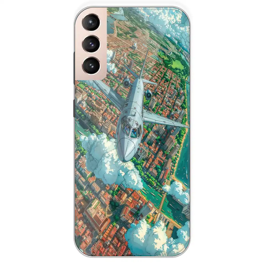 Flying Over City - Printed Silicone Case For Samsung Galaxy S21 Plus