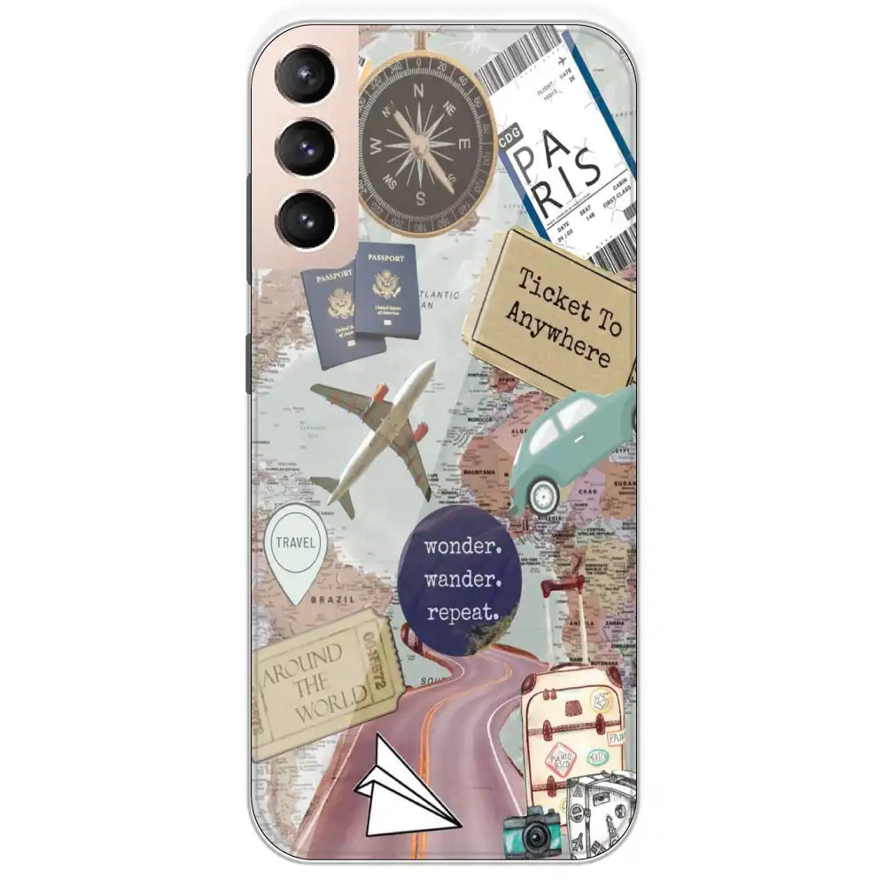 Travel Collage - Printed Silicone Case For Samsung Galaxy S21 Plus