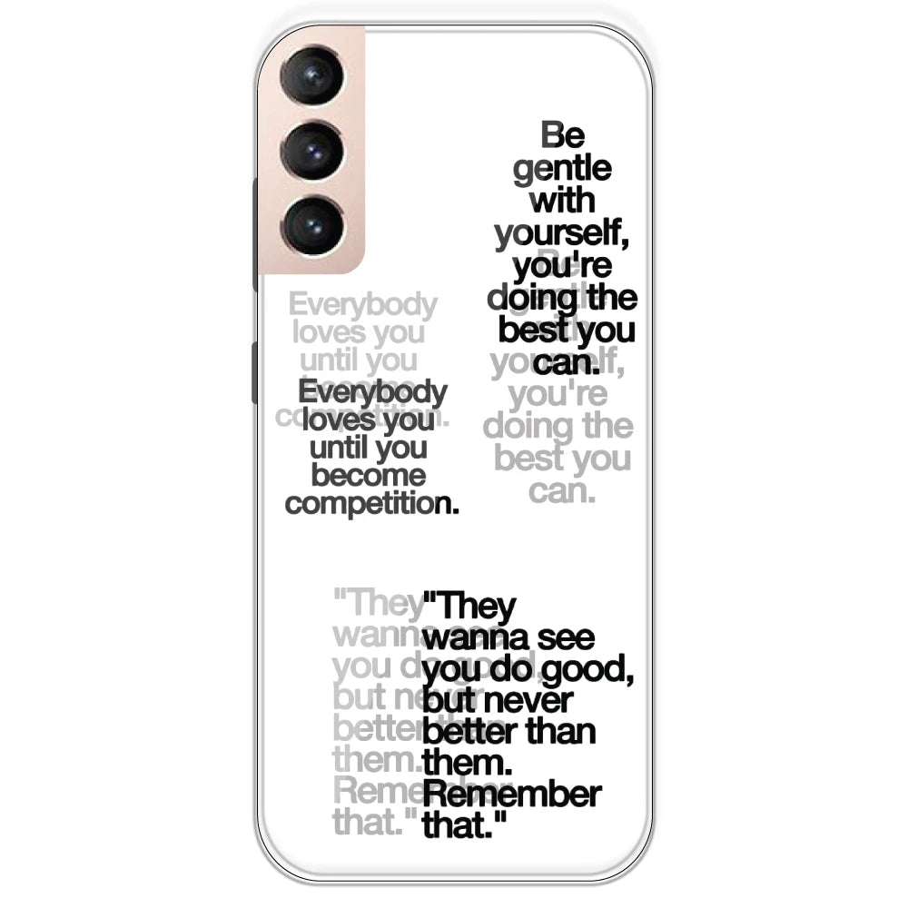 Motivational Quotes - Clear Printed Silicone Case For Samsung Galaxy S21 Plus