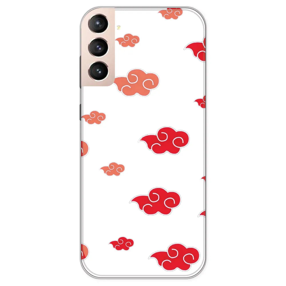 Red Clouds - Clear Printed Silicone Case For Samsung Galaxy S21 Plus