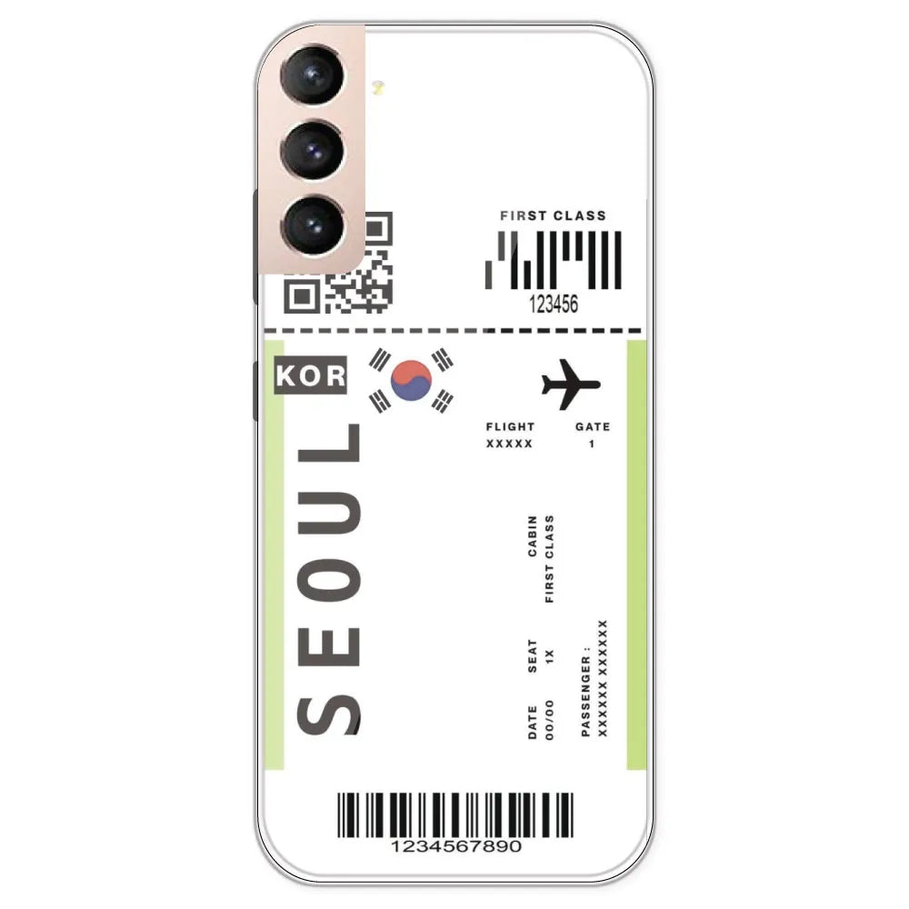 Seoul Ticket - Clear Printed Silicone Case For Samsung Galaxy S21 Plus