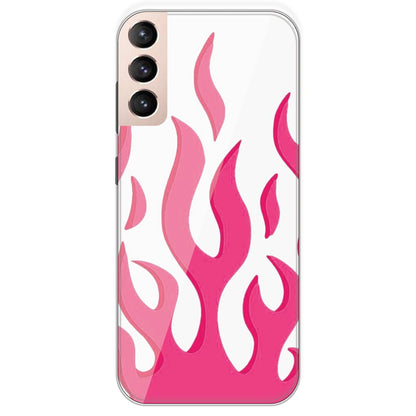 Pink Flames - Clear Printed Silicone Case For Samsung Galaxy S21 Plus