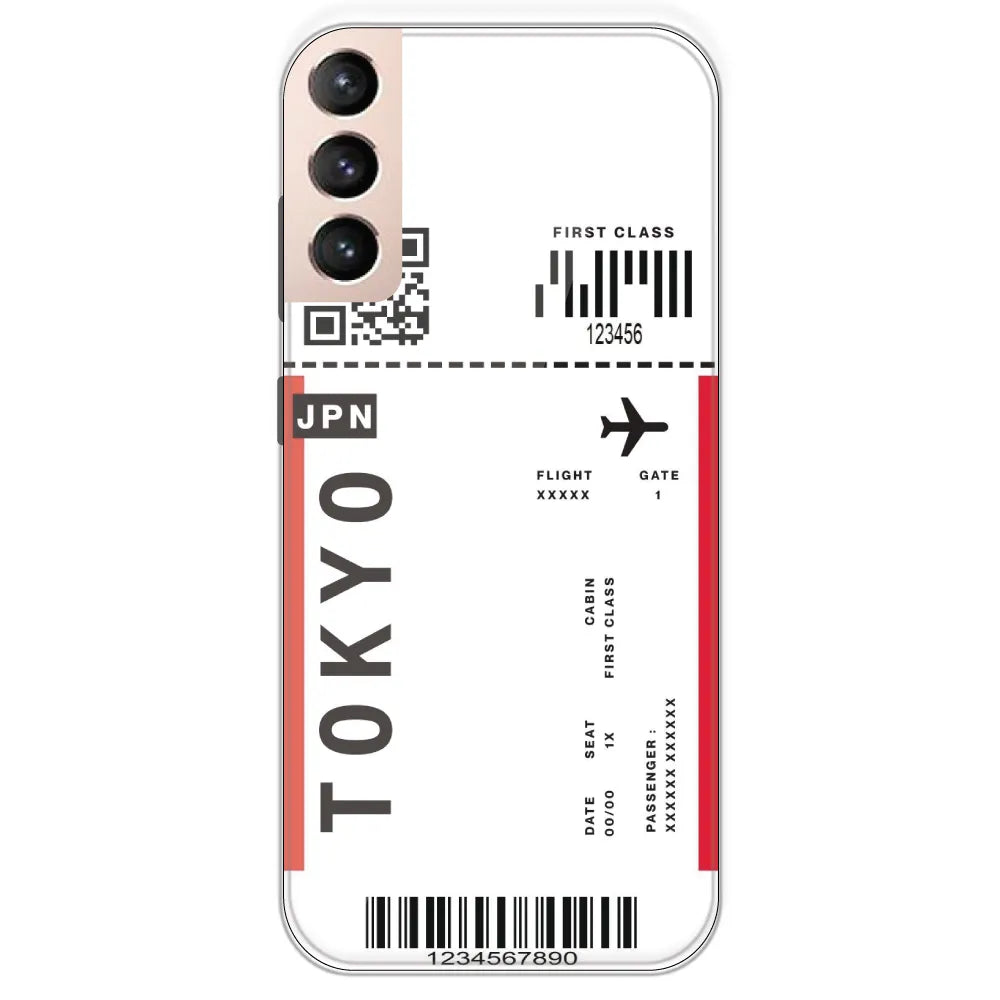 Tokyo Ticket - Clear Printed Silicone Case For Samsung Galaxy S21 Plus