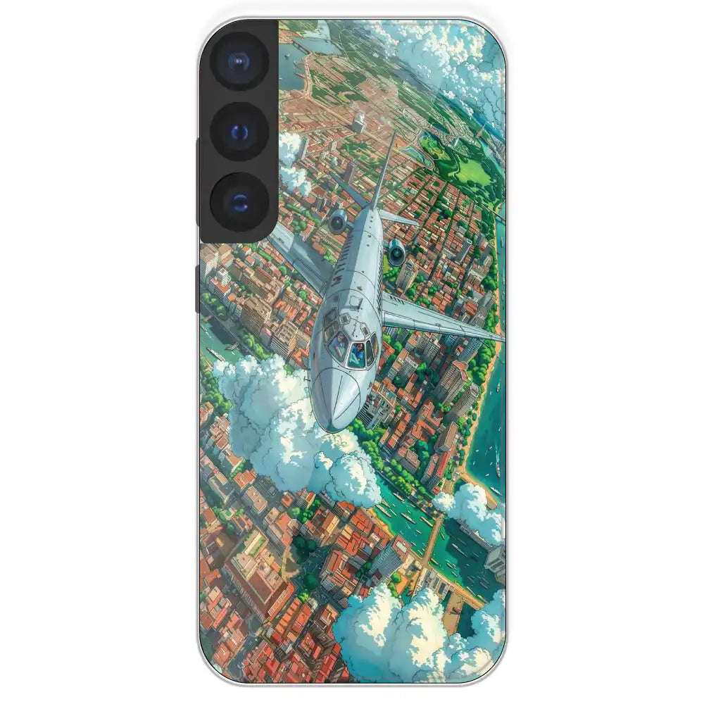 Flying Over City - Printed Silicone Case For Samsung Galaxy S21 FE