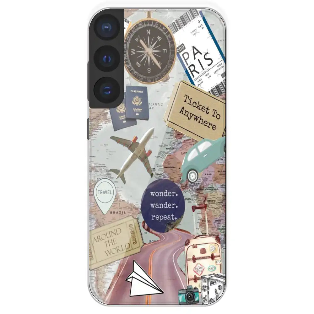 Travel Collage - Printed Silicone Case For Samsung Galaxy S21 FE