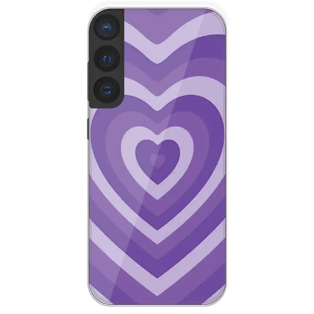 Purple Hearts - Printed Silicone Case For Samsung Galaxy S21 FE