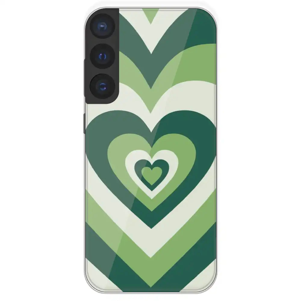 Dark Green Hearts - Printed Silicone Case For Samsung Galaxy S21 FE