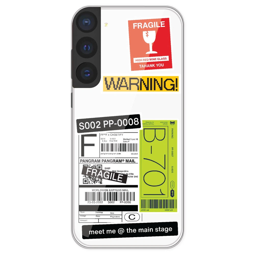 Fragile Labels - Clear Printed Silicone Case For Samsung Galaxy S21 FE