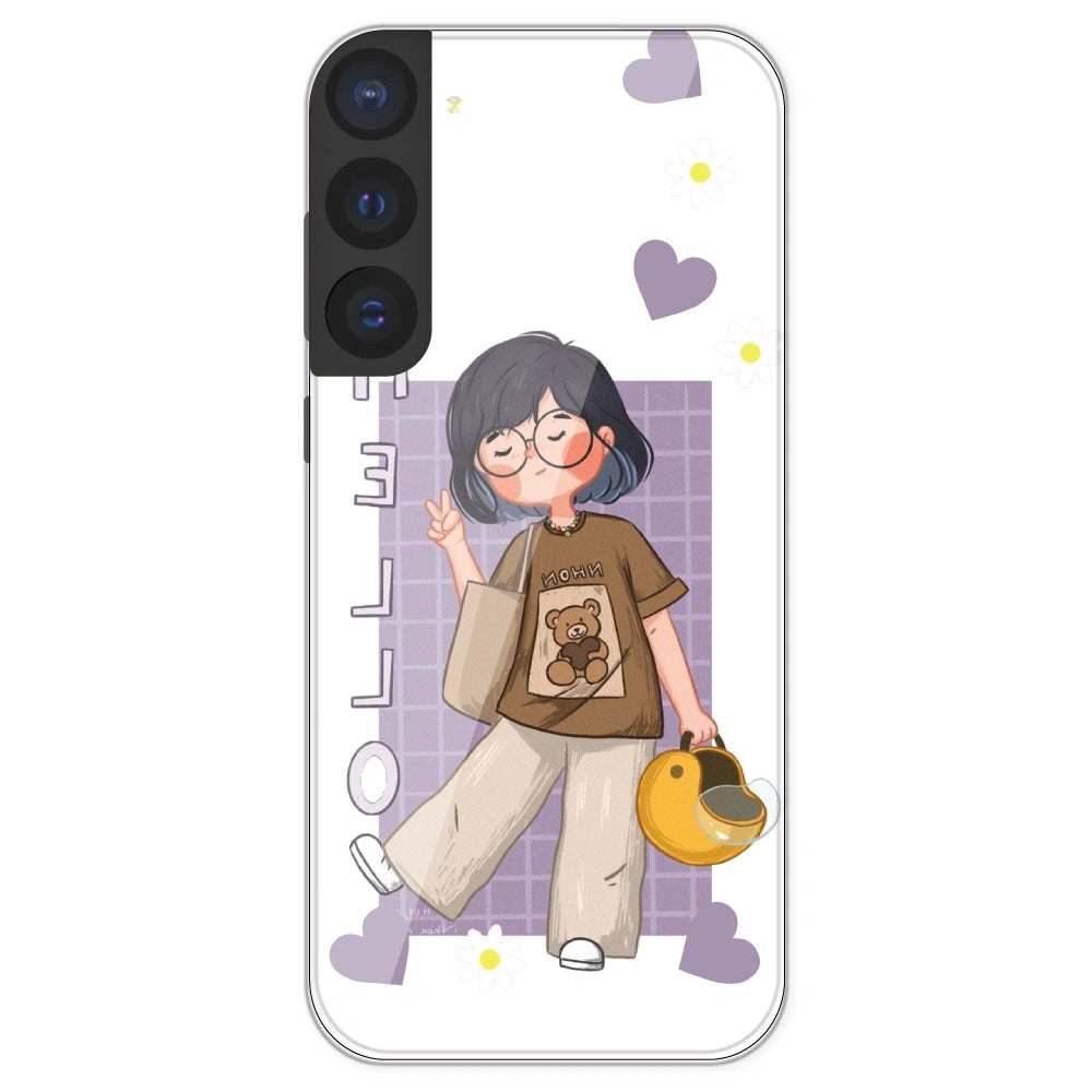 Introvert Girl - Clear Printed Silicone Case For Samsung Galaxy S21 FE