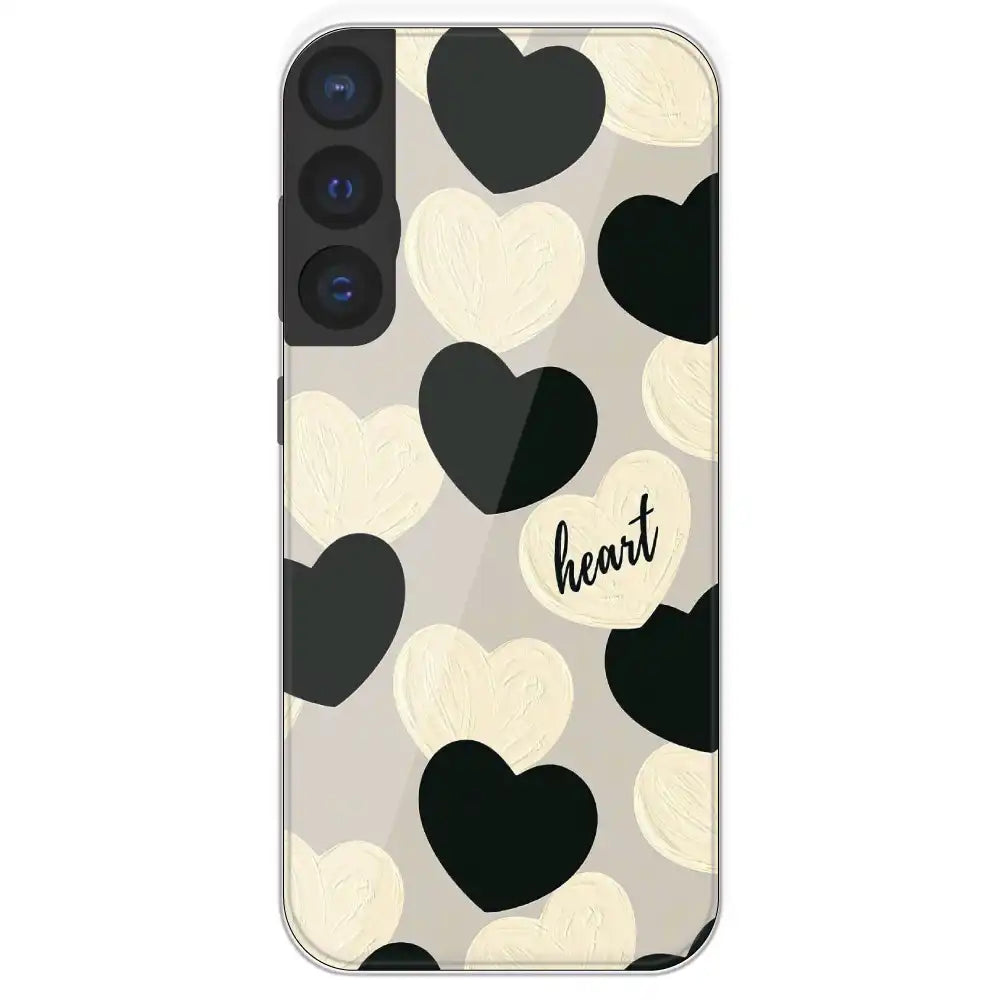 Black And White Heart - Printed Silicone Case For Samsung Galaxy S21 FE