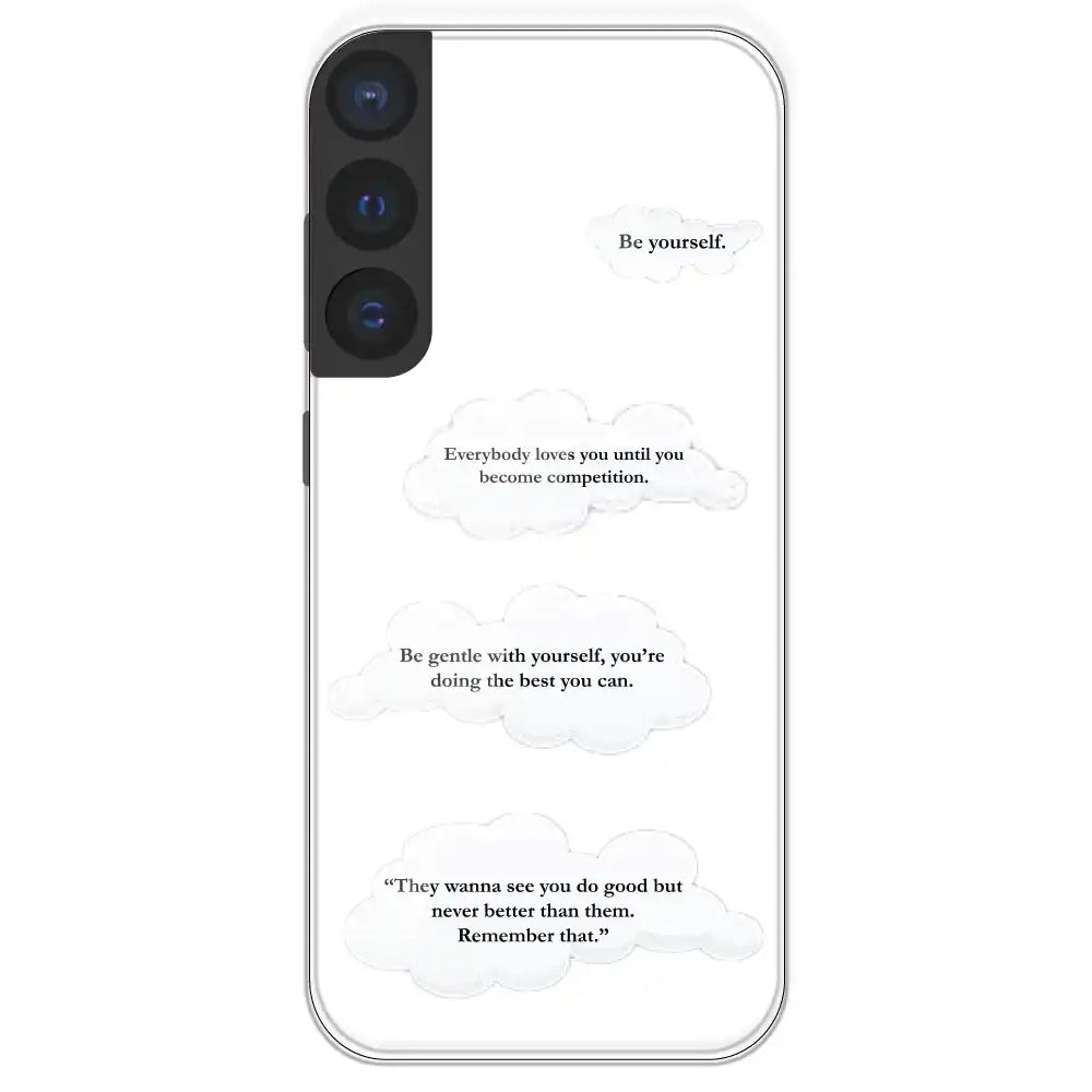 Quotes And Clouds - Clear Printed Silicone Case For Samsung Galaxy S21 FE