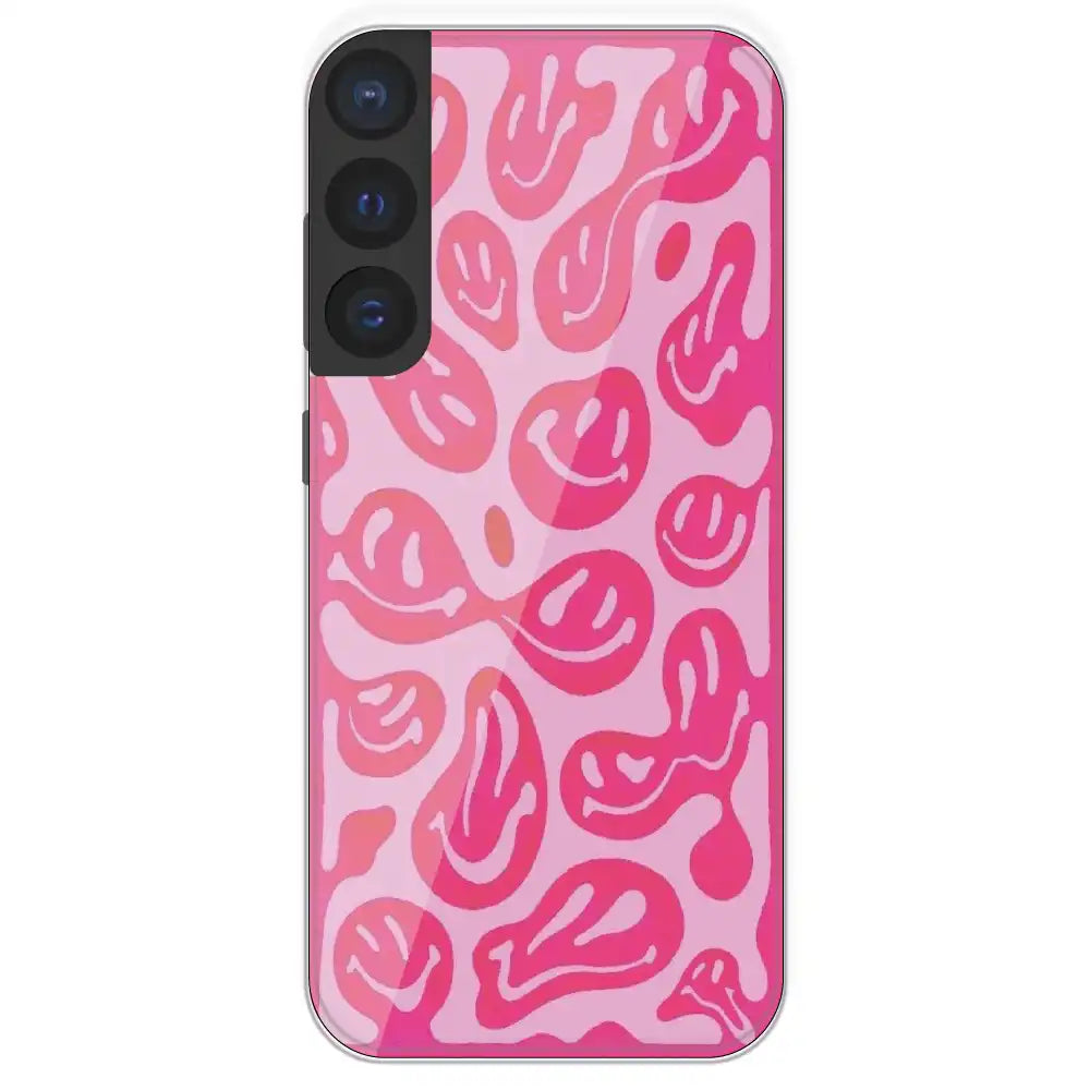 Pink Smilies - Printed Silicone Case For Samsung Galaxy S21 FE