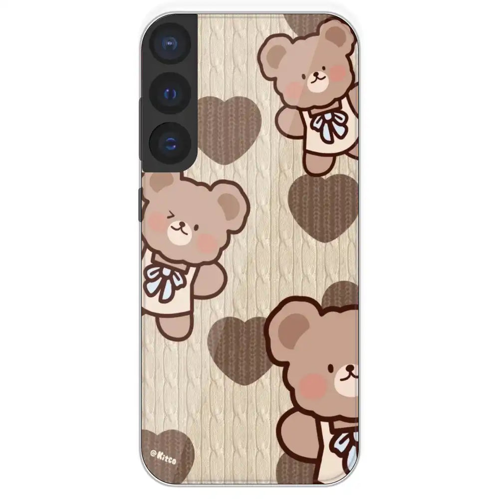feTeddy Heart - Printed Silicone Case For Samsung Galaxy S21 FE