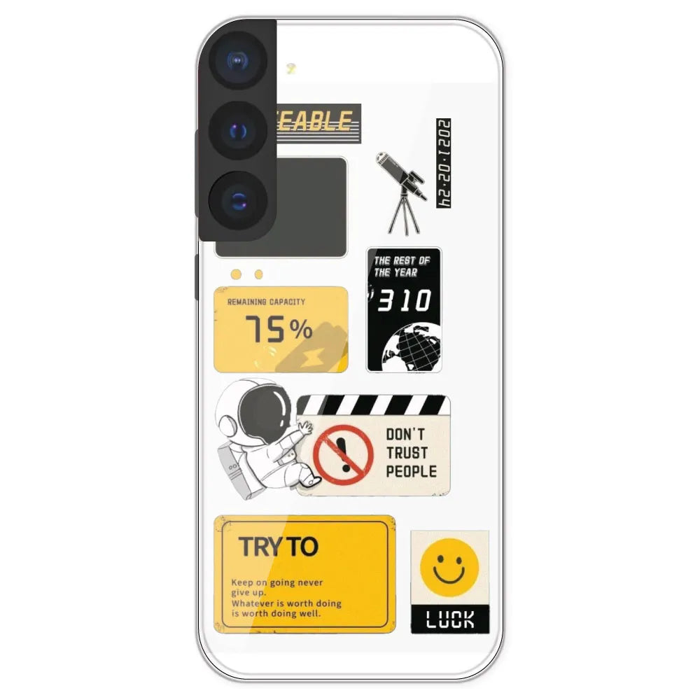 Space - Clear Printed Silicone Case For Samsung Galaxy S21 FE