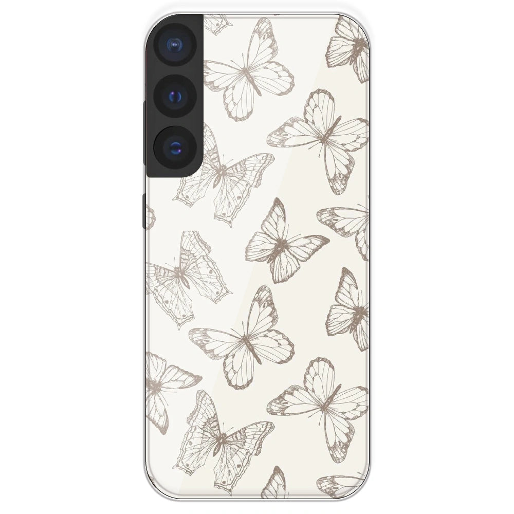 White Butterflies - Printed Silicone Case For Samsung Galaxy S21 FE