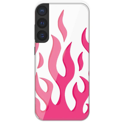 Pink Flames - Clear Printed Silicone Case For Samsung Galaxy S21 FE
