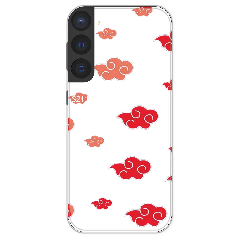 Red Clouds - Clear Printed Silicone Case For Samsung Galaxy S21 FE