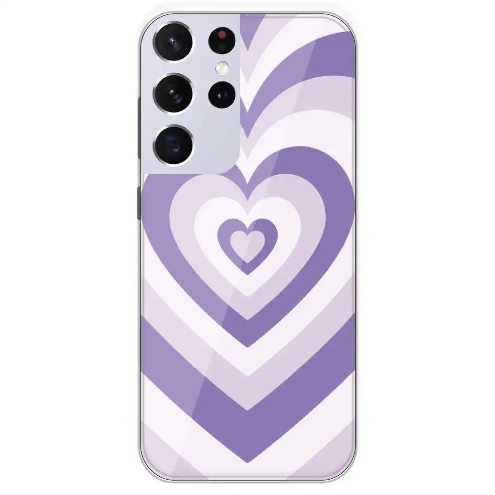 Dark Purple Hearts - Printed Silicone Case For Samsung Galaxy S21 Ultra
