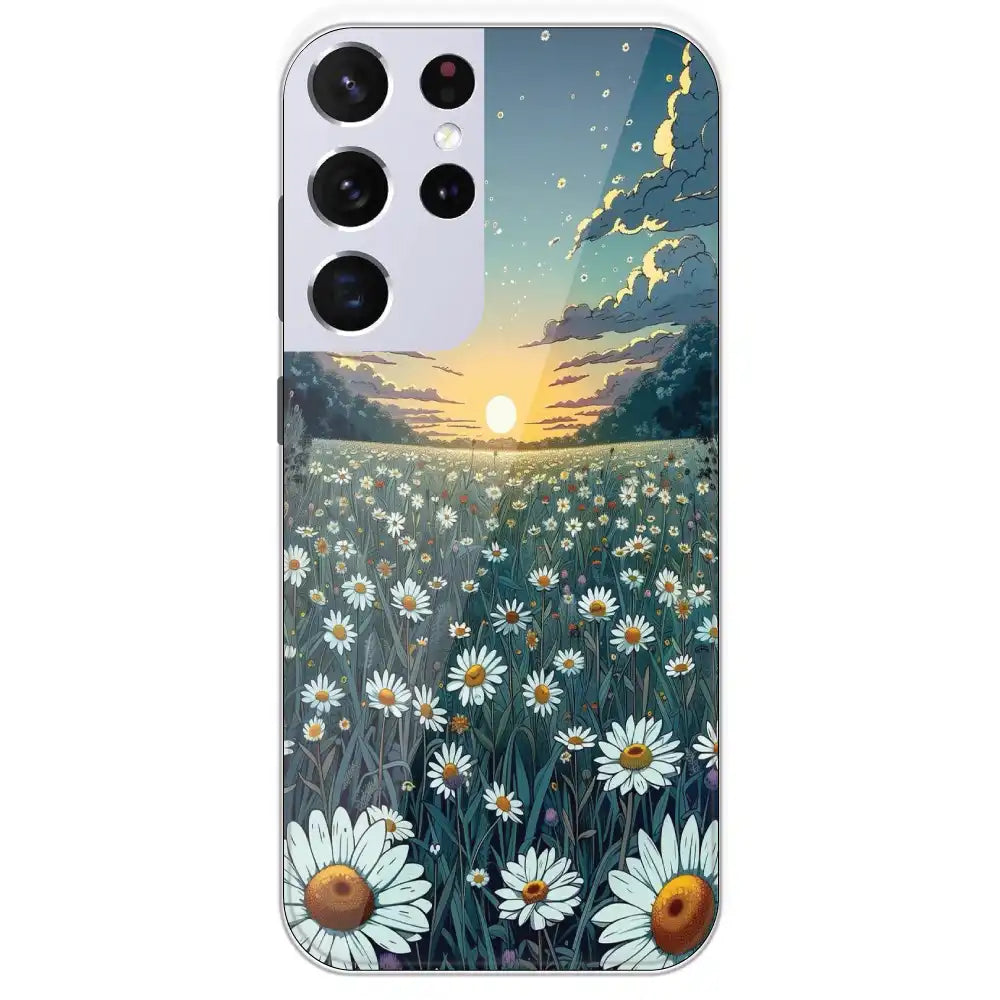 Daisy Sunset - Printed Silicone Case For Samsung Galaxy S21 Ultra