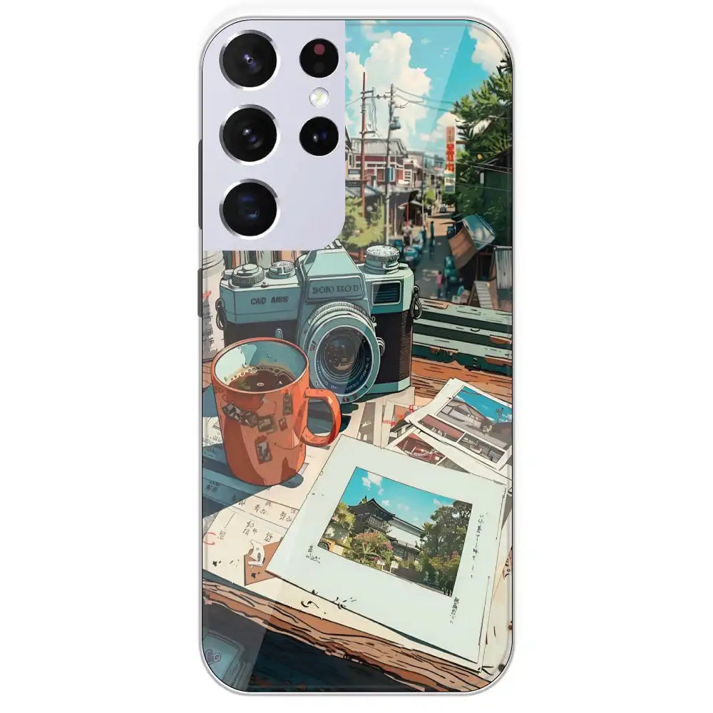 Vintage Camera Travel Vibes - Printed Silicone Case For Samsung Galaxy S21 Ultra
