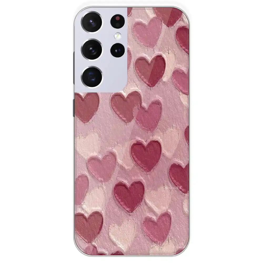 Pastel Hearts Love - Printed Silicone Case For Samsung Galaxy S21 Ultra