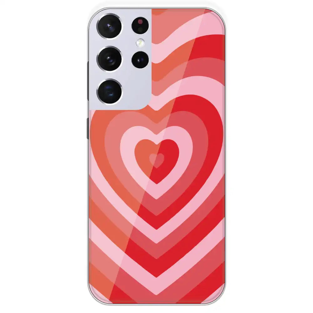 Red Hearts - Printed Silicone Case For Samsung Galaxy S21 Ultra
