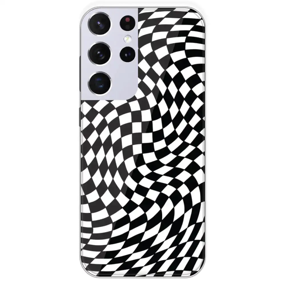 Checks - Printed Silicone Case For Samsung Galaxy S21 Ultra