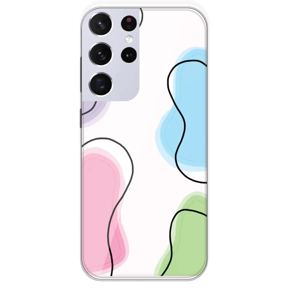 Rainbow Cow Print - Clear Printed Silicone Case For Samsung Galaxy S21 Ultra