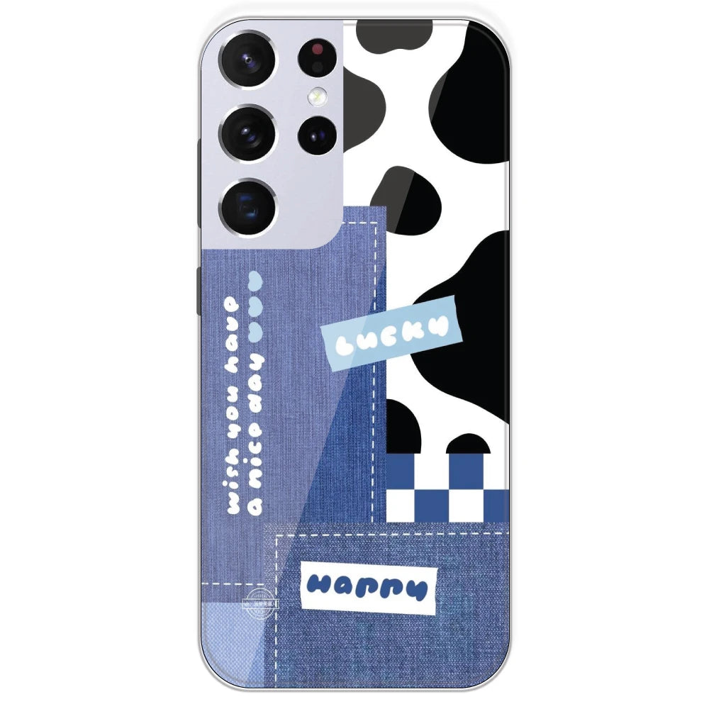 Cow Print Collage - Printed Silicone Case For Samsung Galaxy S21 Ultra