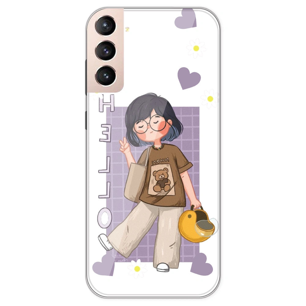 Introvert Girl - Clear Printed Silicone Case For Samsung Galaxy S21 Plus