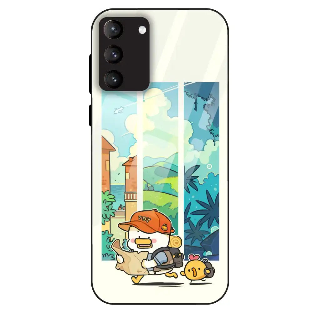Cute Duck Adventure - Glass Case For Samsung Galaxy S21 Plus