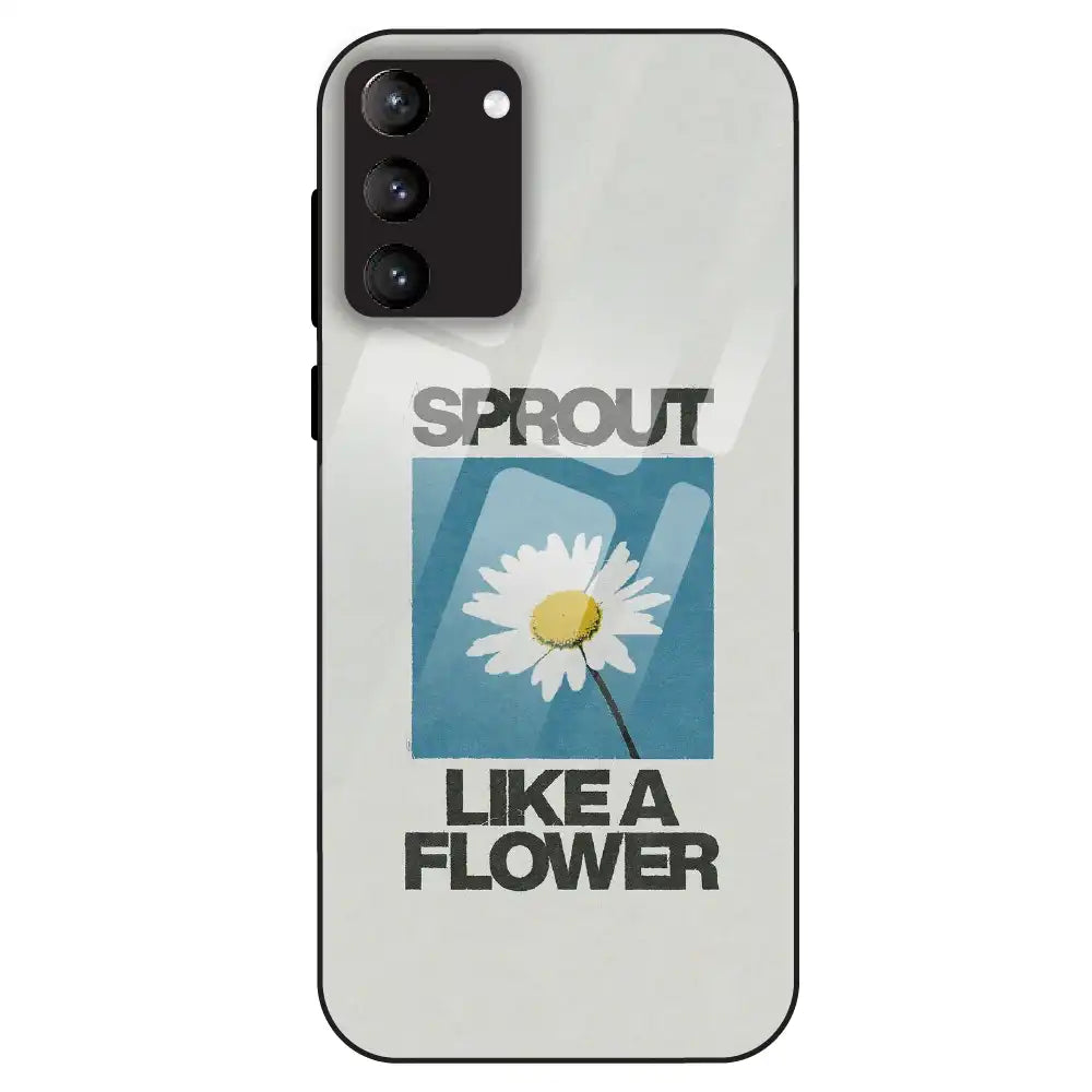 Minimal Daisy Flower - Glass Case For Samsung Galaxy S21 Plus