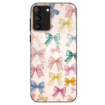Pastel Bow Pattern - Glass Case For Samsung Galaxy S21 Plus