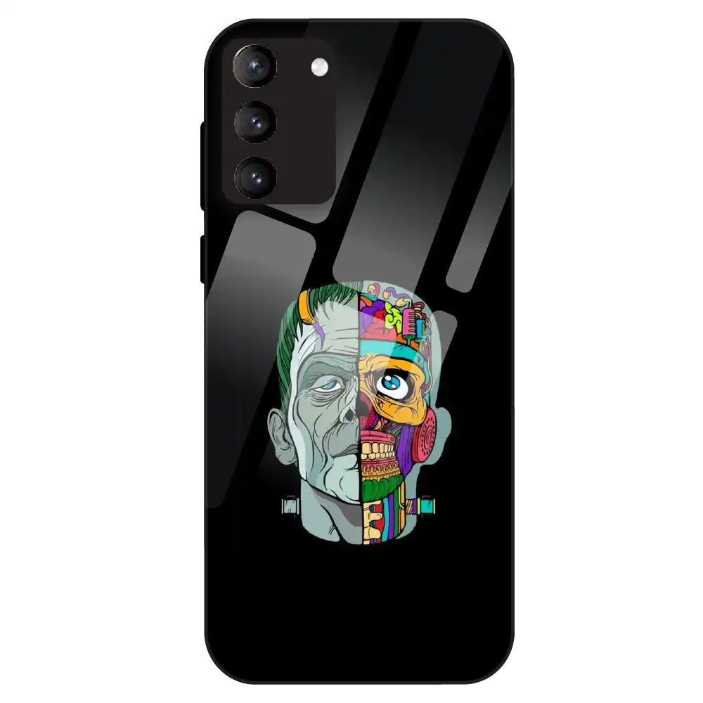 Half Skull Pop Art - Glass Case For Samsung Galaxy S21 Plus