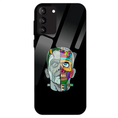 Half Skull Pop Art - Glass Case For Samsung Galaxy S21 Plus